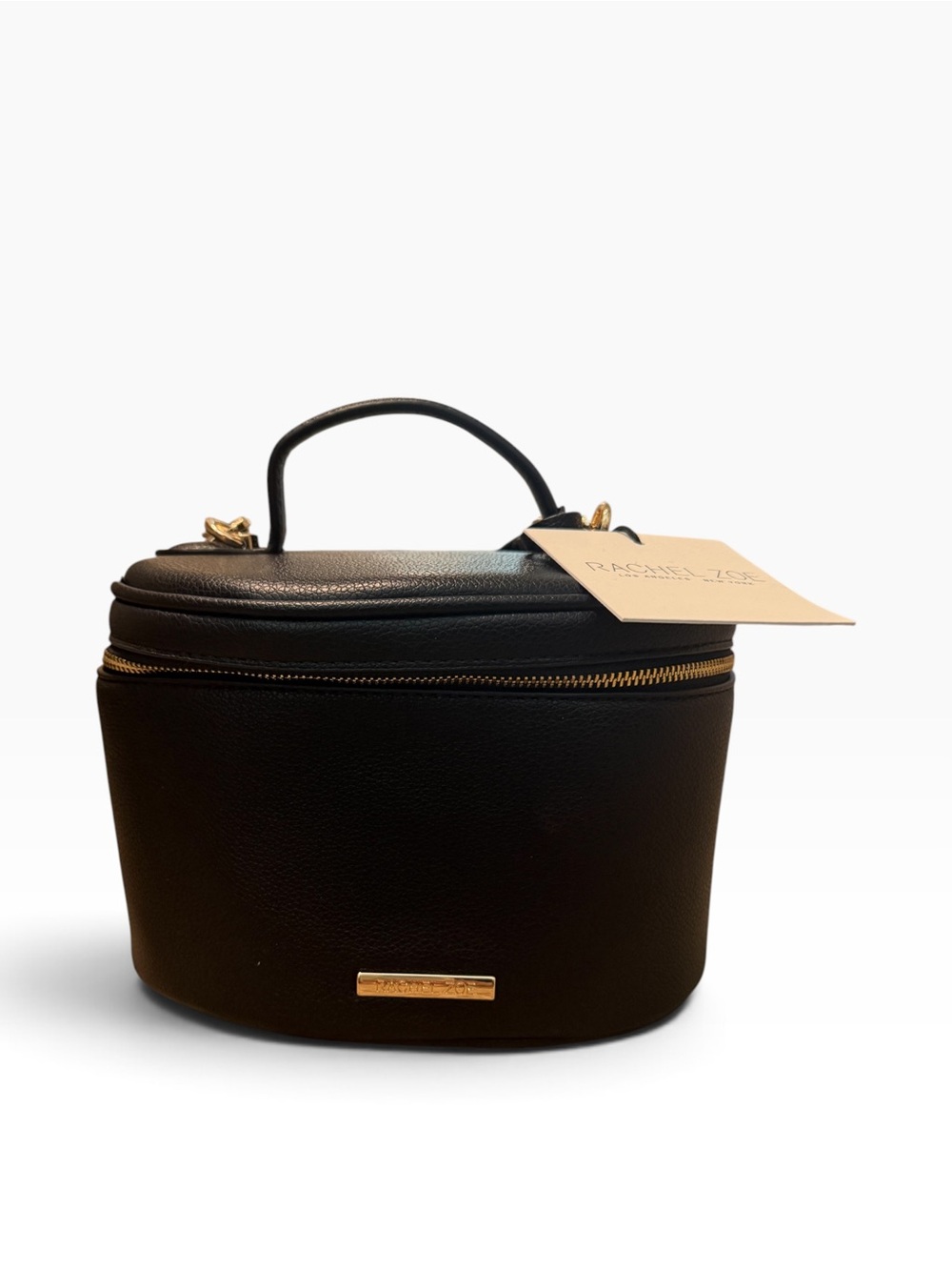 Rachel Zoe Black Pebbled Leather Vanity Bucket Crossbody Bag - Picture 2 of 6